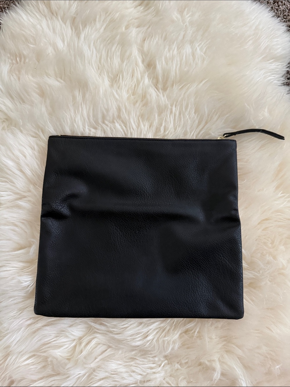 Banana Republic Black Leather Zip Wristlet Clutch